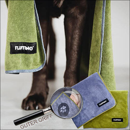 Schnell trocknendes Mikrofaser Handtuch für Hunde von Fluffino